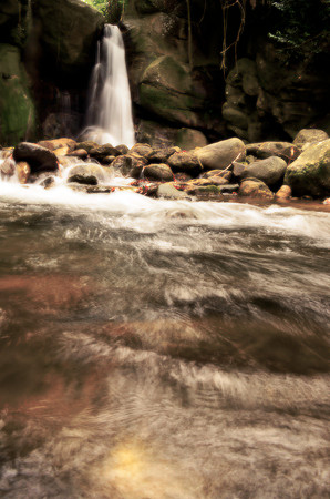 waterfall, dreamy, tropical, idyllic, nature, flow